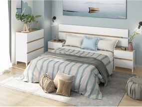 Testiera + 2 Comodini Tempus Bianco Artik E Rovere Nodi 0W6079A