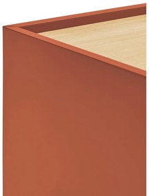 Cassettiera bassa in rovere decorato color mattone-naturale 180x78 cm Otto - Teulat