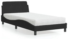 Letto con materasso nero 100x200 cm in velluto