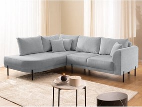 Divano angolare grigio chiaro (con penisola a sinistra/a L) con rivestimento in ciniglia Mauris – Ropez