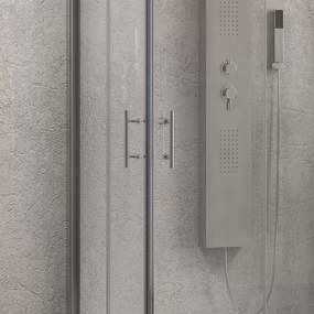 Box doccia tre lati 70x70x70 doppio scorrevole vetro trasparente anticalcare KF1000 - KAMALU