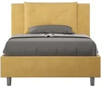 Letto Singolo rivestito in Microfibra - APPIA Colore: Ocra, Dimensione Rete: 100x200, Tipologia Letto: Con Rete