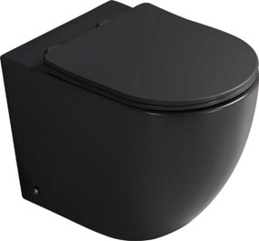 Mexen Lena wc sospeso Rimless Tornado con sedile a chiusura rallentata slim, duroplast, nero opaco - 3222T4085