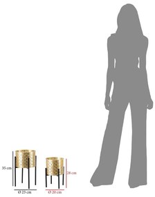 Set di 2 portavasi in oro, altezza 38 cm Glissy - Mauro Ferretti