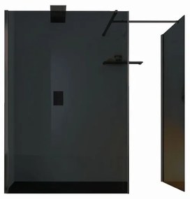 Box doccia walk-in L 68, H 200 cm, vetro 6 mm fumé