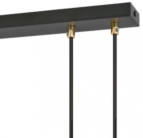 Lampadario a Sospensione in Acciaio e Vetro GLAM 4 Nero 4xE14 Colore del corpo Nero e Oro