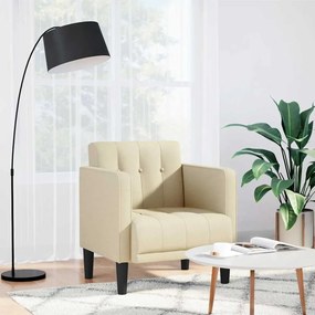 Divano Sedia Con Braccioli Crema 53 Cm İn Tessuto /