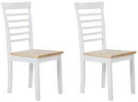 Set di 2 sedie legno chiaro e bianco BATTERSBY Beliani