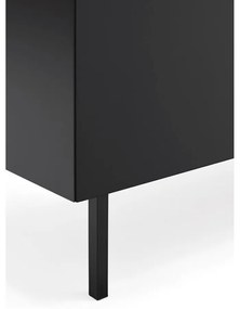 Cassettiera bassa nera effetto rovere 165x78 cm Arista - Teulat