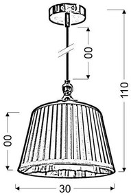 Lampadario a sospensione con filo AMORE 1xE27/60W/230V nero
