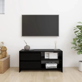 Mobile porta tv nero 80x31x39 cm in legno massello di pino