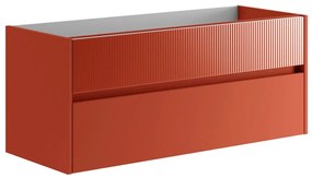 Mobile da bagno sospeso sotto lavabo L 119.5 x H 50 x P 45.5 cm rosso opaco, 2 cassetti Niwa