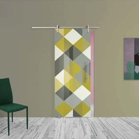 Porta scorrevole Carpet5 in alluminio multicolore, L 96 x H 215 cm, con binario Ermes Sinistra