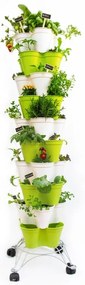 Vaso per piante e fiori POTY L Kit Bundle in polipropilene verde oliva H 141 cm L 36.5 x