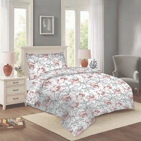 Biancheria da letto singolo in cotone bianco e rosa 140x200 cm Elis - Cotton House