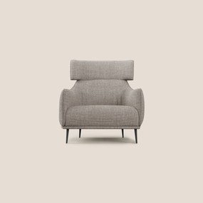 Zelda Poltroncina dal design moderno in morbido tessuto impermeabile T06 tortora