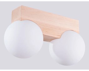 Plafoniera bianca/di colore naturale con paralume in vetro ø 12 cm Solum – Sollux