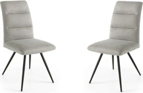 Sedia da cucina in tessuto Grigio Chiaro gambe metallo HILL set 2 pezzi