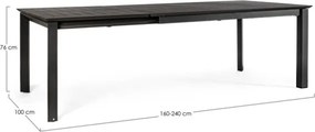 Tavolo Allungabile In Alluminio Per Esterni 100x160-240 Konnor Antracite Bizzotto