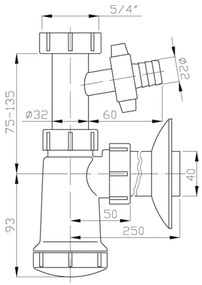 Bruckner - Vasca di raccolta con cordiera a rami DN40 bianco