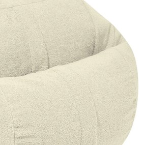 Pouf a sacco per bambini color crema con rivestimento in bouclé Roll 80 – SLOWDOWN