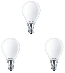 Philips - 3-pack Lampadina LED 4,3W Vetro Corona (470lm) E14