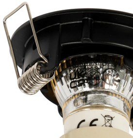 Set di 6 faretti da incasso neri GU10 35 mm - Edu