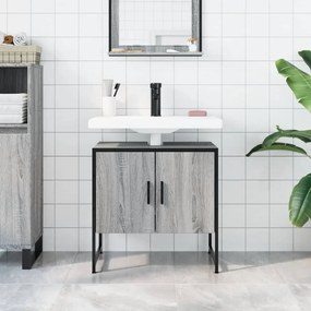 Mobile lavabo bagno grigio sonoma 60x33x60 cm legno multistrato
