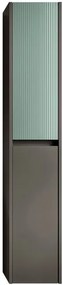 Colonna per mobile bagno Niwa 2 ante P 27 x L 30 x H 160 cm laccato opaco grigio carbone con vetro verde timo