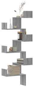 Scaffale angolare muro grigio sonoma 45x45x147 cm multistrato