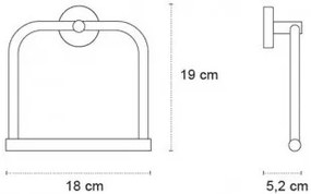 New Line AS2 Portasciugamani 18x19 cm Ad Anello In Acciaio Inox bianco opaco