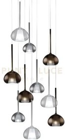 Beba lampadario a sospensione 10 luci vetri piccoli 3 trasparente +...