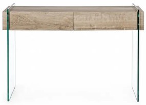 Consolle 2 cassetti KENYA in vetro e legno nobilitato 110X40 cm