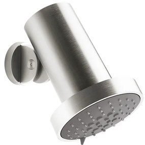 Soffione anticalcare a parete orientabile funzioni pioggia massaggio spray steel brushed flessa 57249 Gessi