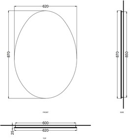 Cielo Le Giare specchio 87x62 cm ovale da bagna e arredo interno