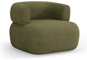 Poltrona in tessuto bouclé verde Jenny - Micadoni Home