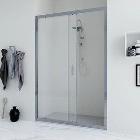 Porta doccia scorrevole 140 cm trasparente Faggio