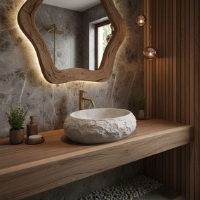 Lavabo da appoggio Rea Mika Beige