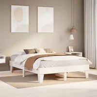 Letto senza Materasso Bianco 150x200 cm Legno Massello di Pino 855353