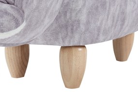 Pouf animaletto velluto grigio PUG Beliani