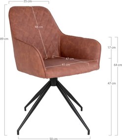 Sedia da pranzo marrone chiaro in imbottito Harbo – House Nordic