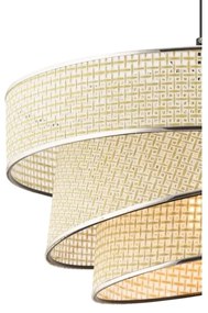 Lampadario a sospensione con cavo COUPER 1xE27/60W/230V crema/cromo lucido