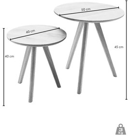 Set di 2 tavolini da salotto VEYLOR in rovere