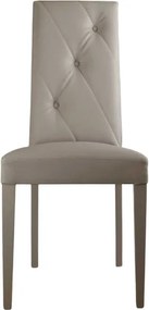 Sedia ecopelle Tortora - schienale imbottito 2 sedie JENNY