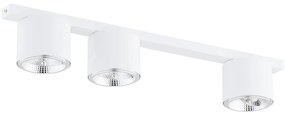 Plafoniera Moderna 3 Luci Faretti Ptah In Acciaio Bianco