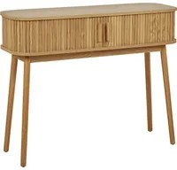 Tavolo consolle ante scorrevoli MDF gambe in legno massello legno chiaro stile boho