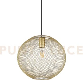 Net sospensione in rete metallica 1 luce attacco e27 29,5cm oro