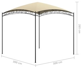 Gazebo 3x3x2,65 m Crema 180 g/m²