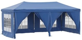 Tenda per Feste Pieghevole con Pareti Laterali Blu 3x6 m