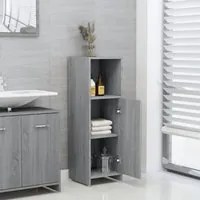 Armadietto Bagno Grigio Sonoma 30x30x95 cm in Legno Multistrato 825838